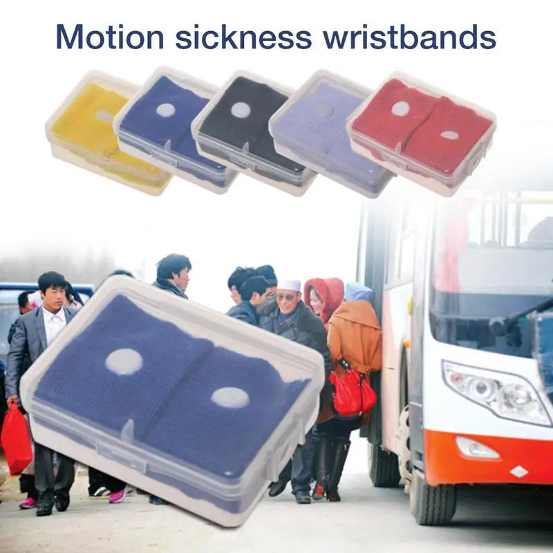 2Pcs anti Nausea Wrist Band Wrist Support Sports Safety Wristbands Anti-Motion Sickness Bracelet Wrist Band Outdoor Travel Kit