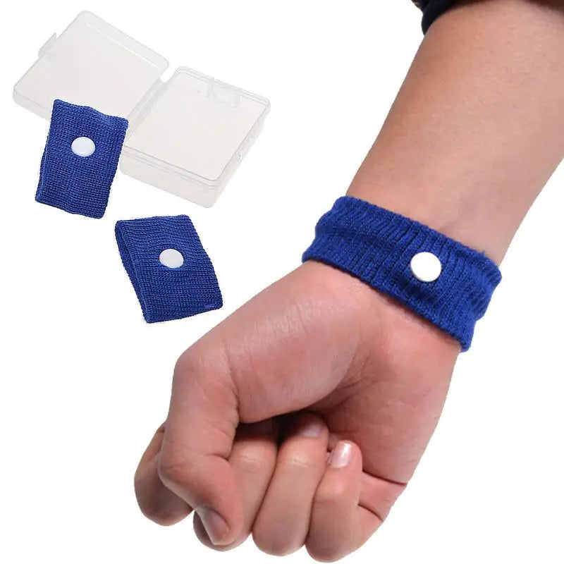 2Pcs anti Nausea Wrist Band Wrist Support Sports Safety Wristbands Anti-Motion Sickness Bracelet Wrist Band Outdoor Travel Kit